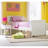 IMAGE OF Hillsdale Lauren White Sleigh Bed (Twin)