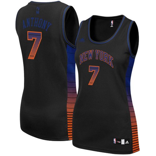 adidas Carmelo Anthony New York Knicks Women's Vibe Swingman Jersey - Black (Large)