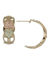 Black Hills Gold grape, vine and leaf earrings