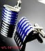 Silver with Five Blue Stripes Cufflinks Cuff Links