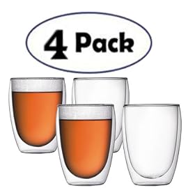 Bodum (455910US) Pavina Double Wall Thermo Cooler Beer Glass 4 Pack by Bodum