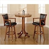 IMAGE OF Hillsdale Park View 3 Piece Pub Table with Stools in Medium Brown Oak