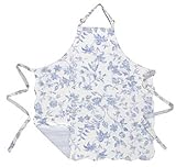 Brighton Blue Toile Quilted Reversible Kitchen Apron