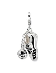 Amore La Vita Sterling Silver 3-D Soccer Shoe Charm with Lobster Clasp