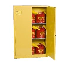 Eagle 1947SC9 Combo Safety Cabinet for Flammable Liquids, 2 Door Manual Close, 45 gallon, 65"Height, 43"Width, 18"Depth, Steel, Yellow