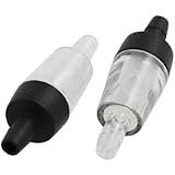 Jardin Plastic Aquarium Fish Tank One Way Air Check Valves, 2-Piece, Clear Black