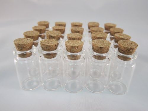 Tick Nick cork with miniature glass bottle 20 pcs / set cork bottle cork bottle beads accessory parts (total length: 40mm diameter: 20mm) (japan import) by Tick Nick