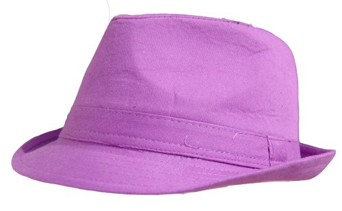 Cotton Solid Color Fedora - Purple