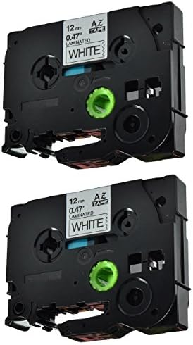 Nuu-Label Technologies 2 Pack Compatible TZe-231 TZe231 TZ-231 TZ231 Laminated Tape Black on White 12mm (1/2") Width 8m (26.2ft) Length for Brother P-Touch Label Makers &amp; Printers (US-TZe231 2PK)