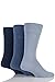Mens 3 Pair Pringle Dunvegan Comfort Cuff Plain Cotton Socks