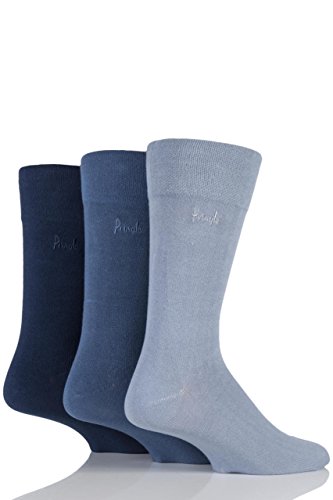 Mens 3 Pair Pringle Dunvegan Comfort Cuff Plain Cotton Socks