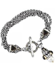 Mozambique Garnet & Freshwater Cultured Pearl Bracelet