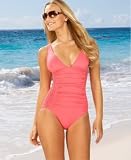 DKNY - DKNY Smocked One-Piece Swimsuit