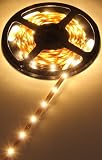 Hitlights Warm White Flexible Ribbon LED Strip Light, 300 LEDs, 5 Meters (16.4 Feet) Spool, 12VDC Input (Adapter not included)