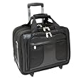 Black McKlein Chicago Nylon 17" Detachable-Wheeled Laptop Overnight w/ Removable Briefcase