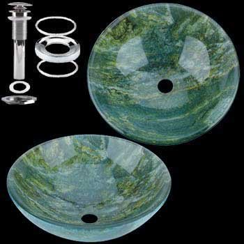 Glass Sinks Multi Colored Sink Round