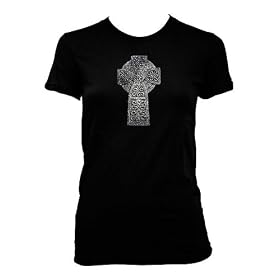 Stone Celtic Cross Ladies T-shirt, Awesome Realistic 3D Designs