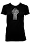 Stone Celtic Cross Womens T-shirt, Awesome Realistic 3D Designs, Large, Black
