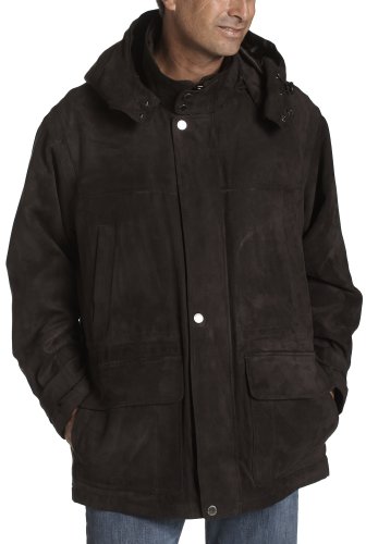 London Fog Men's Microsuede Zip Out Lined Parka