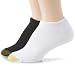 Gold Toe Women's 6 Pack Cushion Liner,Black/White,9-11