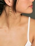Heather Chain Circles Dangle Earrings in Gold and Silver