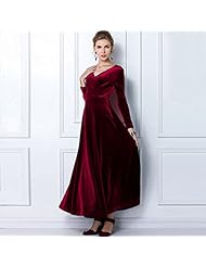 V-neck Velvet Maxi Dress 