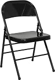 Triple Braced & Quad Hinged Black Metal HERCULES™ Folding Chair [HF3-MC-309AS-BK-GG]