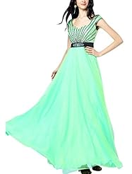 A-line Cocktail Chiffon Cap Sleeves  Beaded Homecoming Dress/Prom Dress/Wedding Party Dress  With Rhinestones