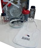 New England Patriots NFL Newborn / Infant / Baby 7 Piece Feeding Gift Set w/ Bottle & Bib