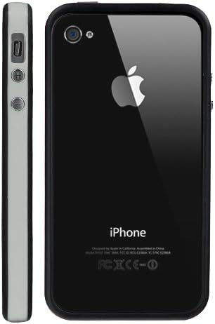 Silicone and Plastic Assembly CDMA Bumper For iPhone 4 and 4S WHITE/BLACK