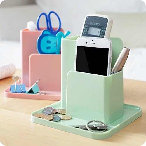 Home Office Remote Control Storage Organizer Desk Supplies Dispensers Pencil Holders (Green)