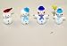 Set of 4 Blown Glass Snowman Miniature Figurine - Holiday Gift