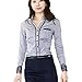 Finejo Women's Patchwork Lace Long Sleeve Formal Work Blouses Shirts