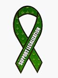 Support Legalization Green Ribbon - Car Magnet