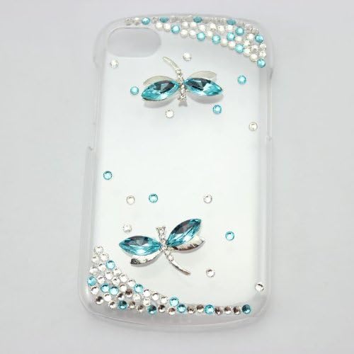 piaopiao bling 3D case bow flower diamond hard cover for blackberry Q10 (dragonfly blue)