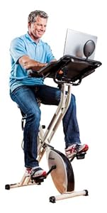 FitDesk FDX 2.0 Desk Exercise Bike with Massage Bar, White