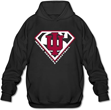 Man Indiana Hoosiers Basketball Superman Logo Hoodies Black