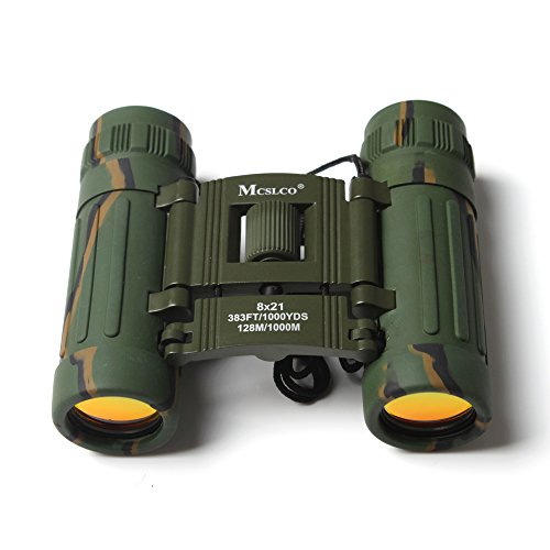 Boriyuan Green Camouflage Style Cool Pocket-size 8x21 128M/1000M Outdoor Sports Hunting Binoculars Telescopes