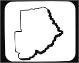 Decorated Mouse Pad with geographical, map, "black and white", region, Botswana, outline, geography, place, land