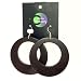 Wood Hoop Earrings with Silver Hooks, Dark Brown (Available in Different Colours)