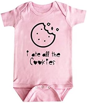 I Ate All The Cookies Baby Bodysuit (18-24) Pink