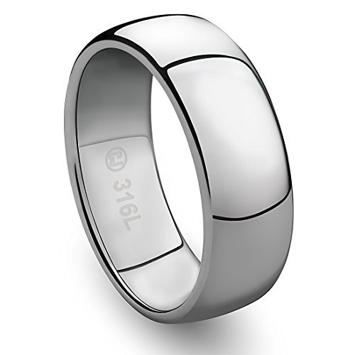 Cavalier Jewelers 8MM Jewelry Grade Stainless Steel Ring Classic Wedding Band
