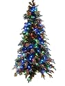 GKI/Bethlehem Lighting Pre-Lit 7-1/2-Foot PE/PVC ChristmasTree with 400 Multi-Color Frosted LED Lights