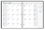 House of Doolittle 14 Month Academic Planner July 2011 to August 2012, 8 1/2 x 11 Inch Black Cover with 3 Hole Punch for Binders, Recycled, Made in the USA (HOD26302)