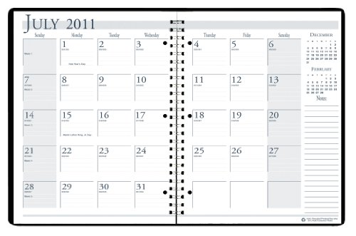 House of Doolittle 14 Month Academic Planner, July 2011 to August 2012, 8 1/2x11 Inch with 3 Hole Punch for Binders, Recycled (HOD26302)