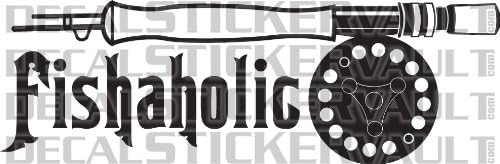 Fishaholic Decal Sticker Fly Fishing Trout Stream Fisherman