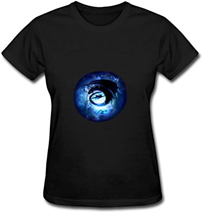 Women's Night Fury's Silhouette How To Train Your Dragon T Shirts Short Black S