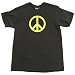Peace Sign Neon Yellow T-Shirt, Black, M