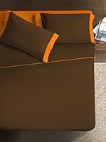 Ipersan Juego De Sábanas Double Color (Café/Naranja)