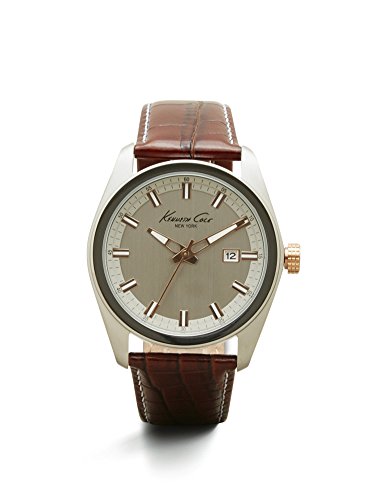 Kenneth Cole New York Men's KC8038 Classic Stainless Steel Watch with Brown Leather Band